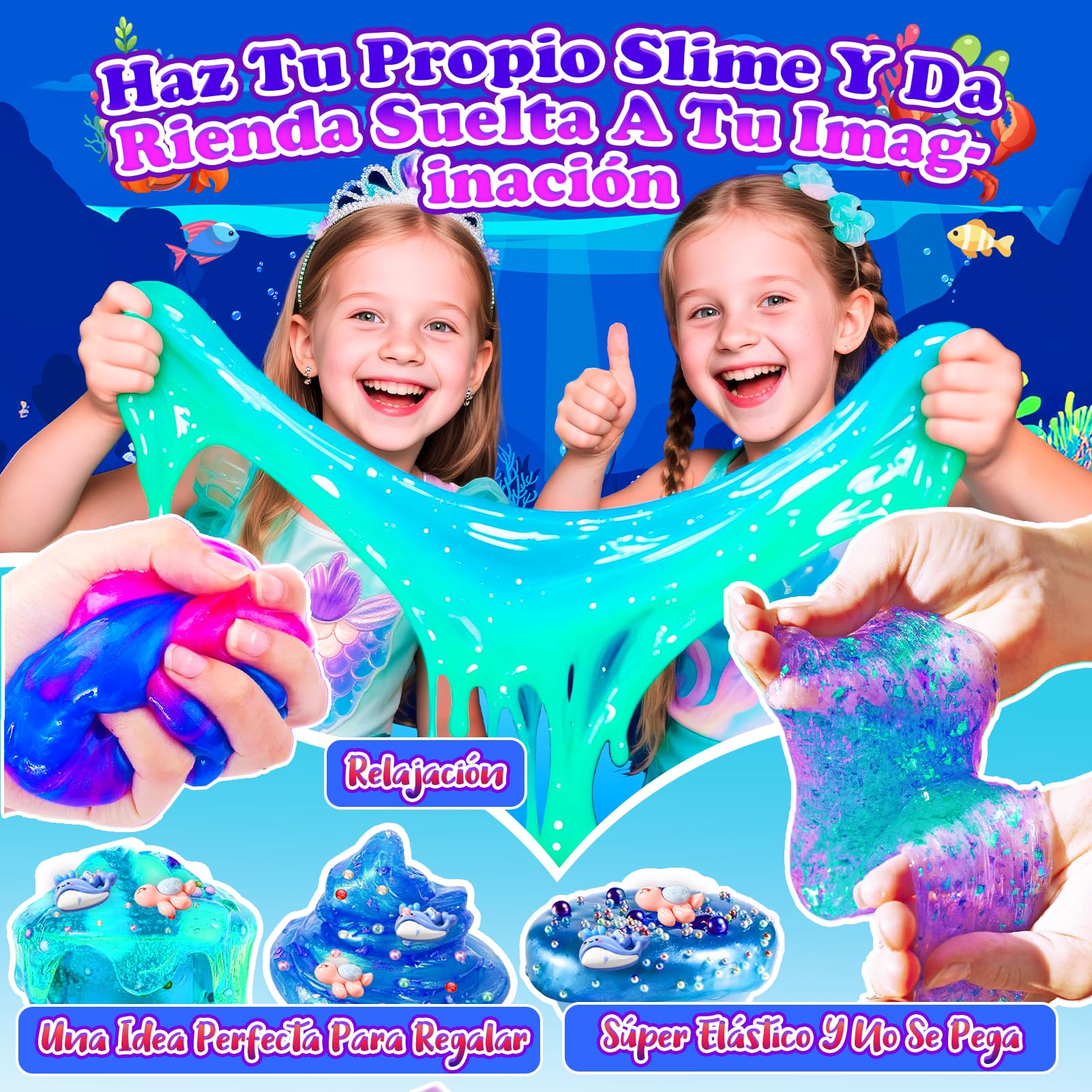iKidiki Galaxy Slime Kit para Niñas 6-12 Años - Juguetes con Activador