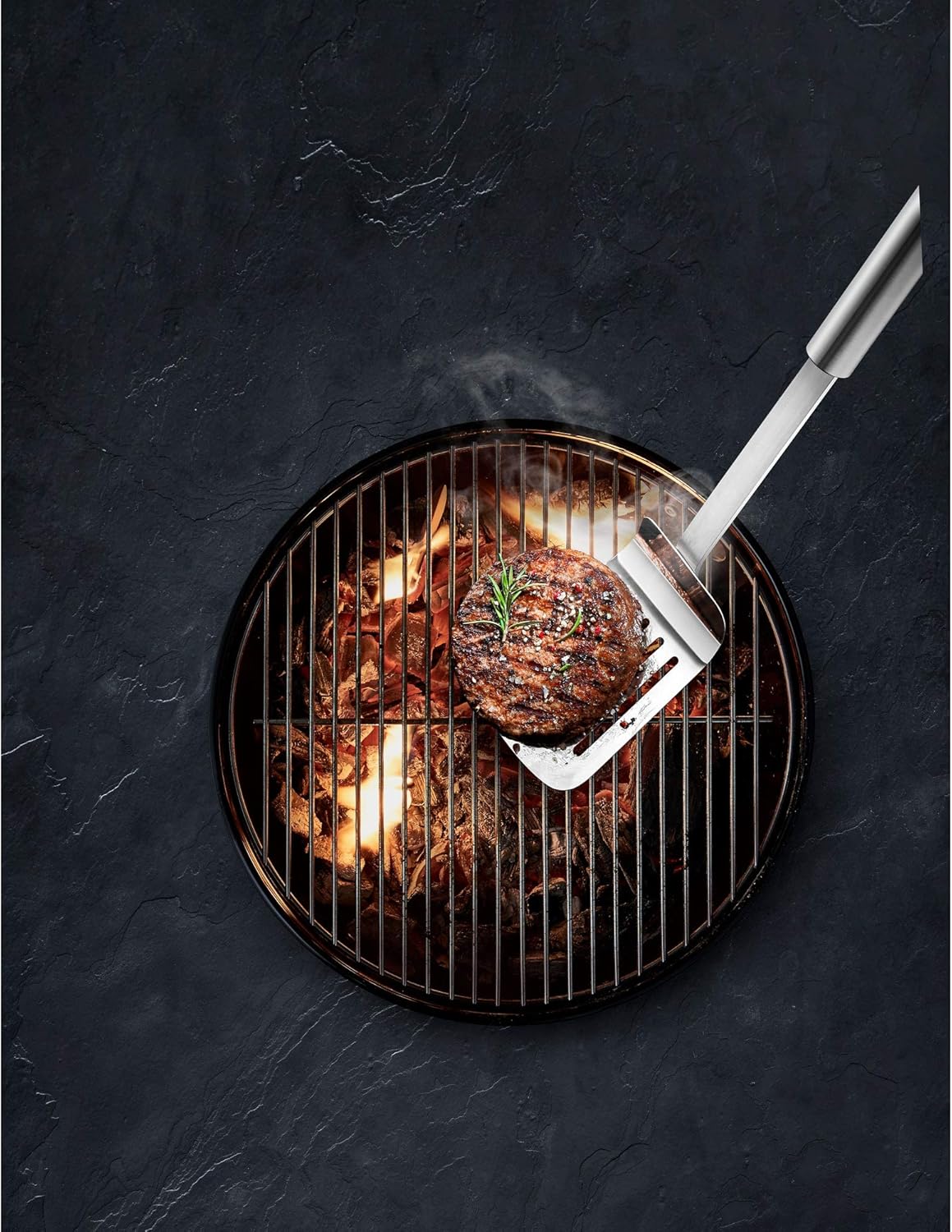 WMF 1892876030 BBQ Wender lang 44 x 10 cm Barbecue Turner with Extra Long Handle, Large Surface Area-for Burger Patties, Steak, Vegetables, Dishwasher-Safe, 18/8 stainless steel