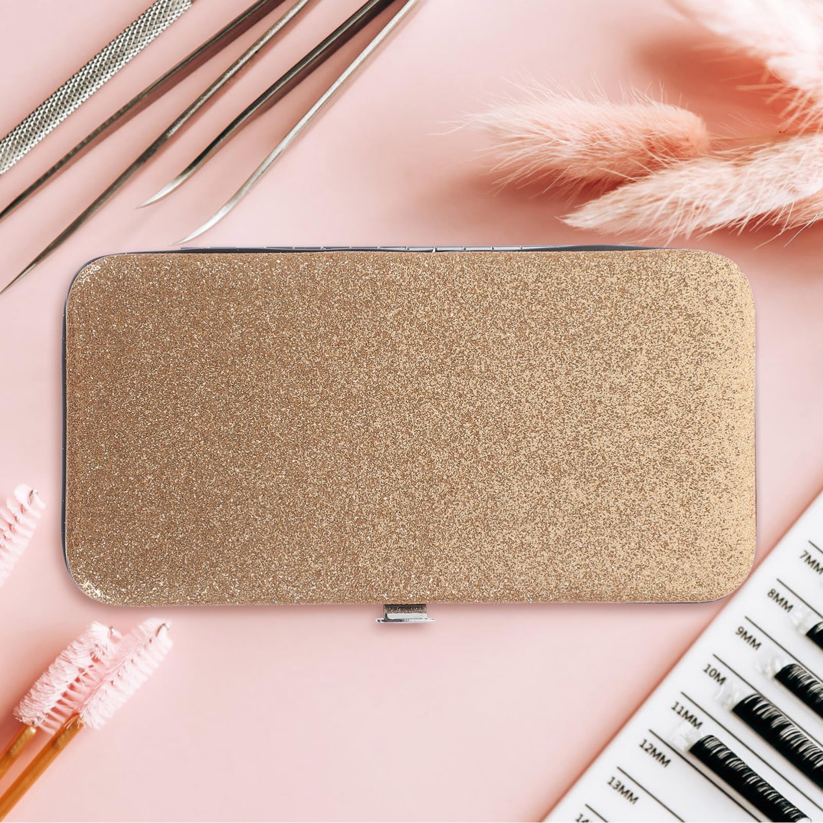 Mikinona Eyelash Tweezers Case Tweezer Storage Pouch Lash Tool Holder Compact Mini Travel Size Organizer