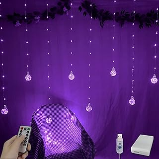 YOLIGHT Wishing Ball Curtain Lights 200 LED Window Curtain String Lights...