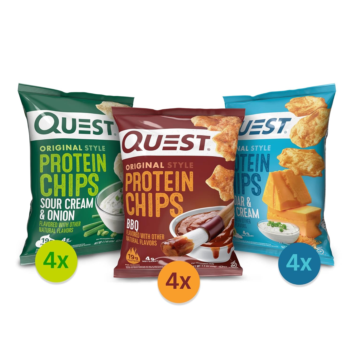 Buy Quest Nutrition Protein Chips Variety Pack, (BBQ, Cheddar & Sour