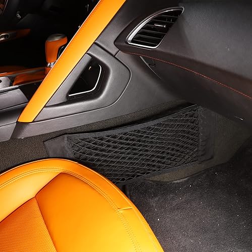 Qiosreui Bandeja de almacenamiento lateral de tela Oxford para consola central para Chevrolet Corvette C7 2014-2019, bolsa de almacenamiento