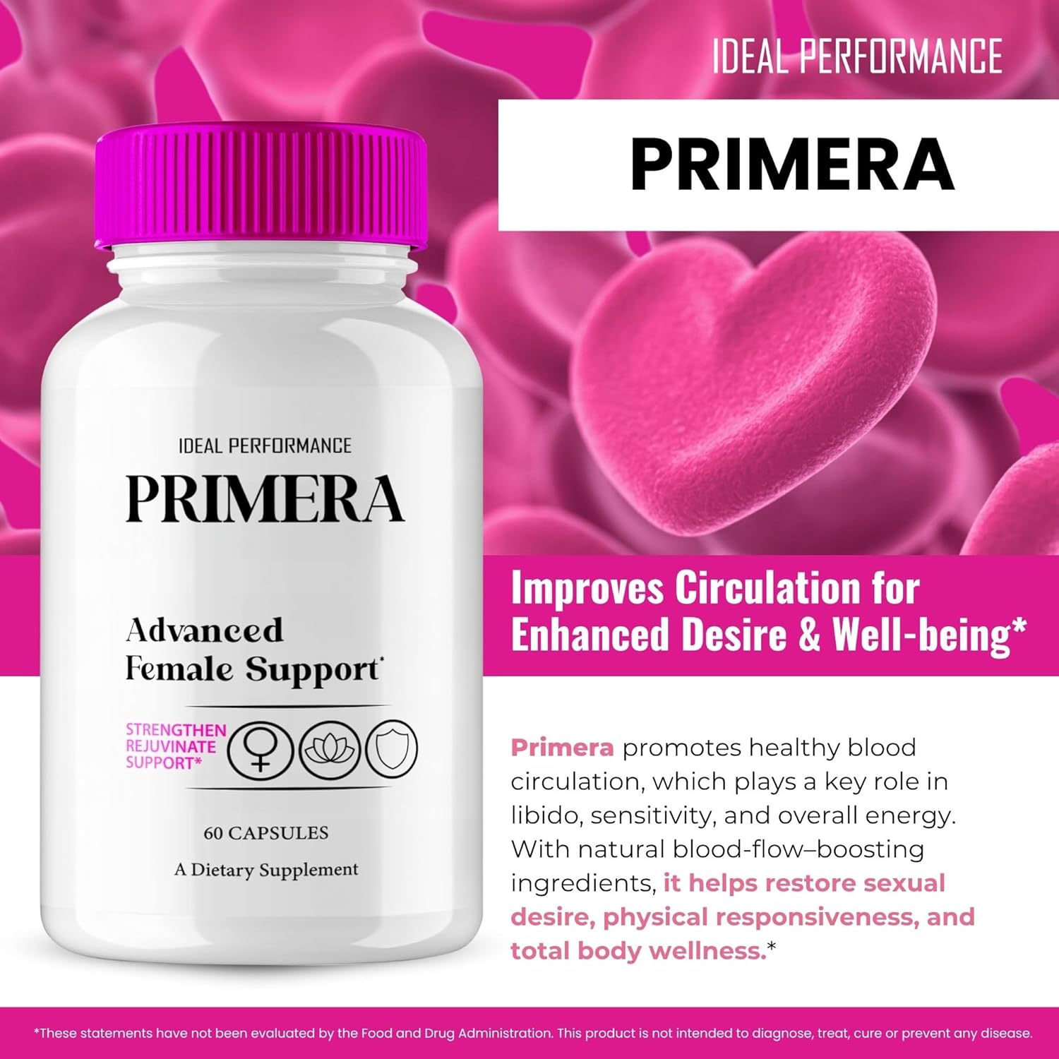 Primera Capsules, Primera Advanced Female Support Capsules - Extra Strength, All Natural for Health & Wellness Supplement Pills, Premera Advanced Women Rejuvenation Strengthen Support Reviews (1 Pack)
