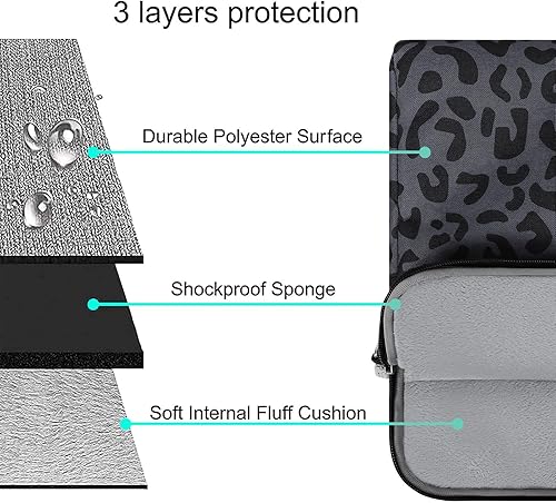 Miniatura 3 de MOSISO Soporte para reposamuñecas de grano de leopardo para mouse pad, teclado y bolsa de hombro para laptop compatible con MacBook Air 15Pro 16Pro