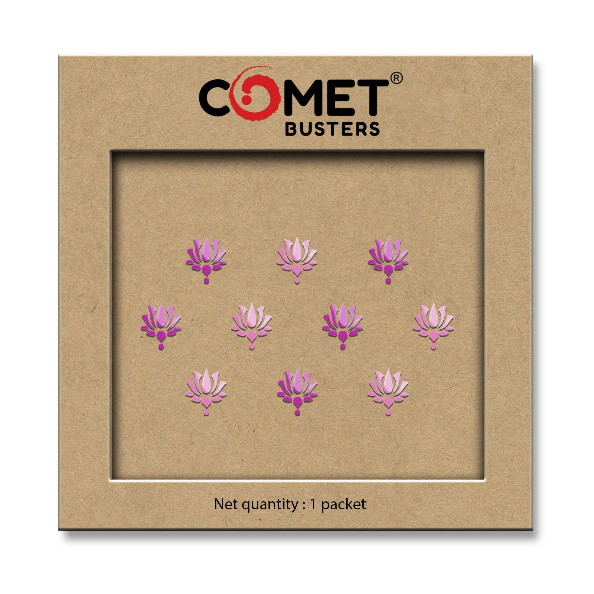 Comet Busters® Pink Lotus Metallic Designer Bindis – 10mm Floral Fancy Self Adhesive Bindi for Women & Girls (10 Bindis) (CBIN2617)-picture-27