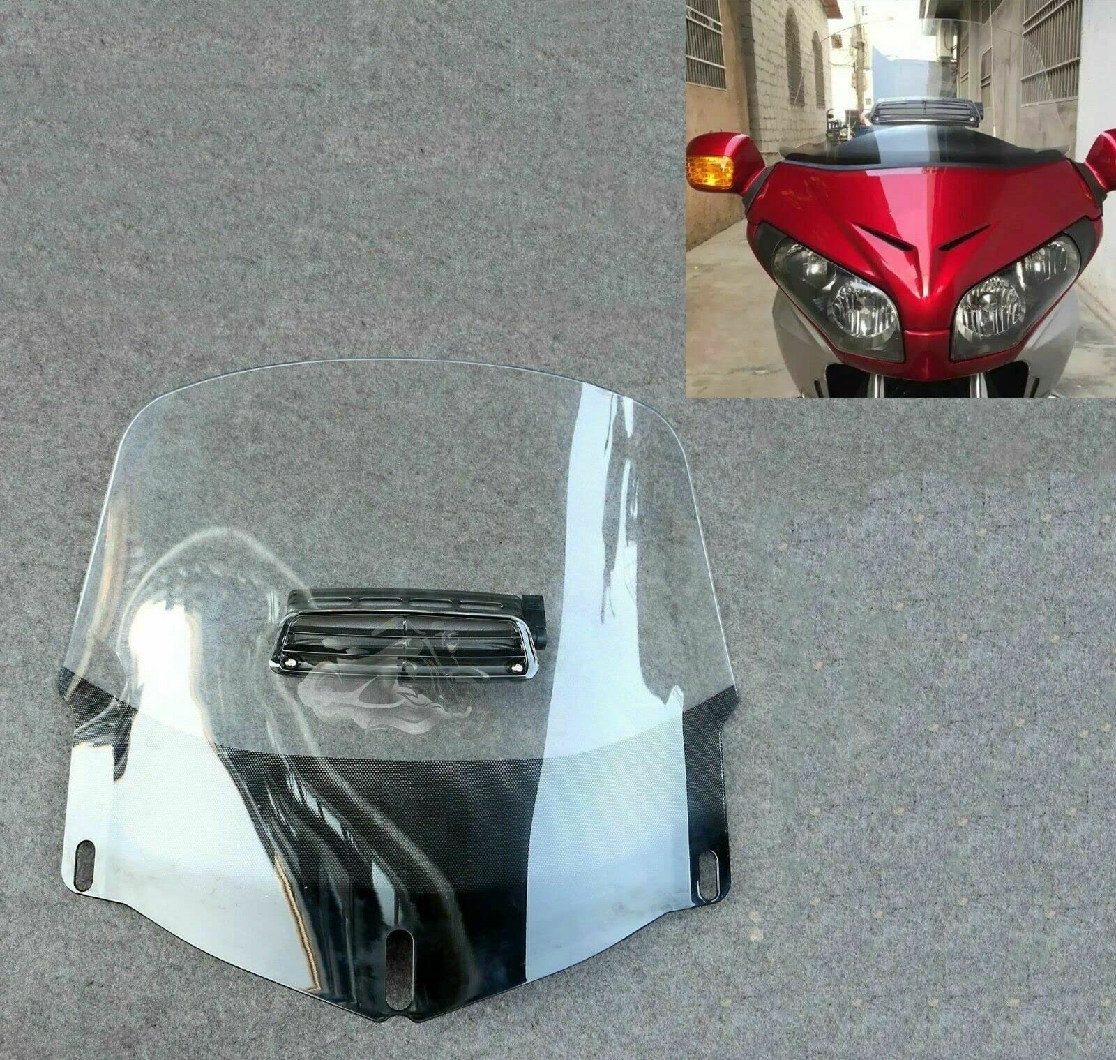 Pantalla Escudo Viento Apto para 1800 Goldwing 2001-2017, Parabrisas de Altura estándar con ventilación para Parabrisas para GL 1800 para Gold Wing 2002 2003 2004 2005 Parabrisas (Color : 3 Holes)
