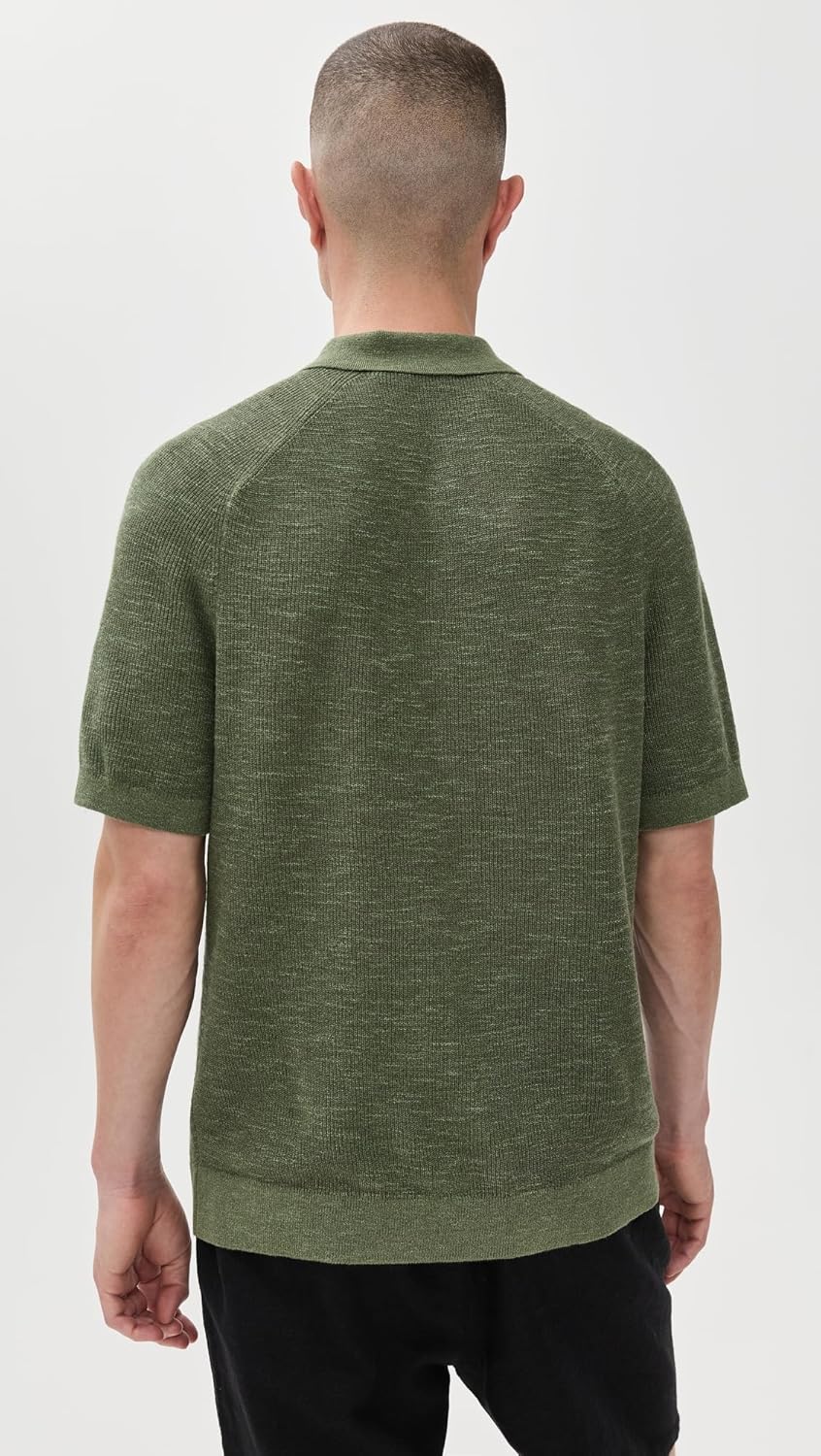 Theory Men's Relaxed Short Sleeve Button Down in Pacific Linen - Image 4