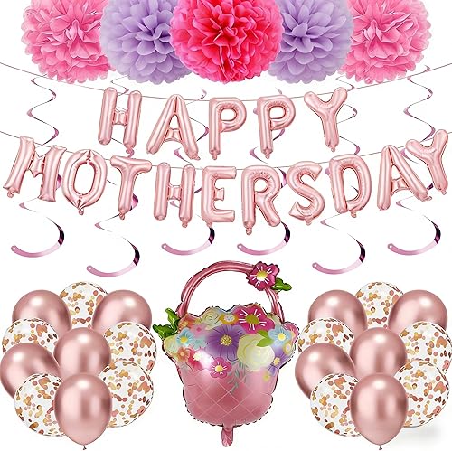 Miniatura 8 de Juego de decoraciones de fiesta de cumpleaños: pancarta de feliz cumpleaños, globos, abanicos de papel de seda, guirnaldas redondas de cuerda para