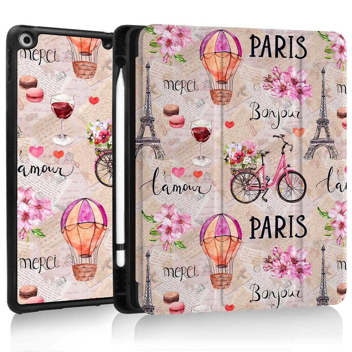 Trizoanic Case for iPad 10.2 Inch (2021/2020/2019, 9th/8th/7th Gen), Slim Protective Cover with Pencil Holder, Auto Wake/Sleep, Trifold Stand &