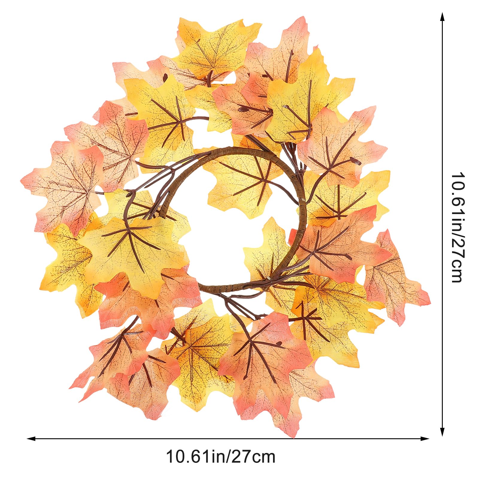 LUOZZY 2Pcs Fall Candle Rings Artificial Maple Leaves Candle Ring Autumn Candle Wreaths Pillars Candle Holder Garlandfor Thanksgiving Halloween Party Favors Supplies