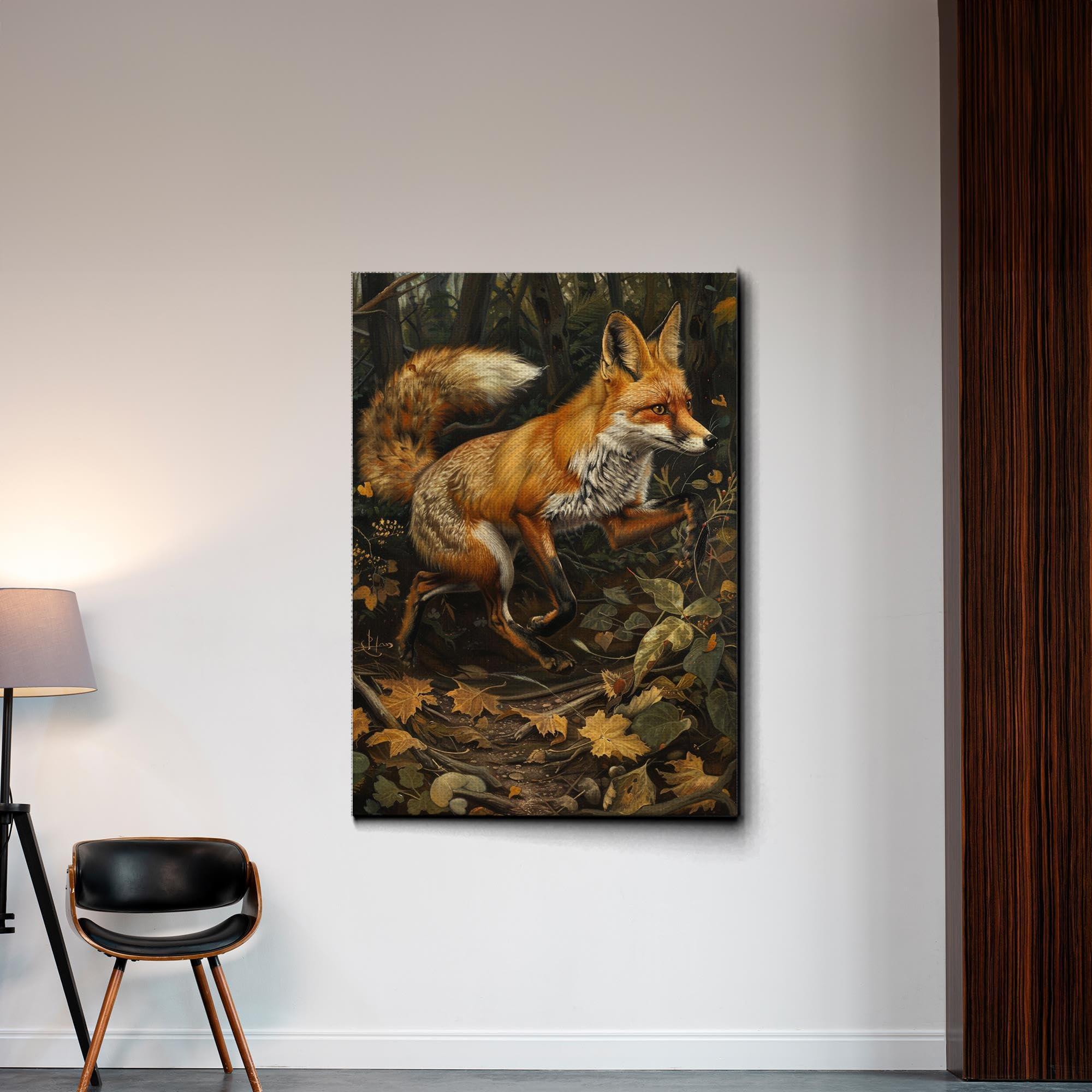 Amazon.com: Fox Painting, Vintage Animal Art Print, Fox Hunting