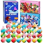 30 Kids Bath Bombs with Surprise Inside - Gift Set with 30 Unique Land & Sea Animal Toys, Fun, Educational, and Child-Safe Natural Bath Bombs with Toys, Great Gift for Kids Birthdays & Christmas