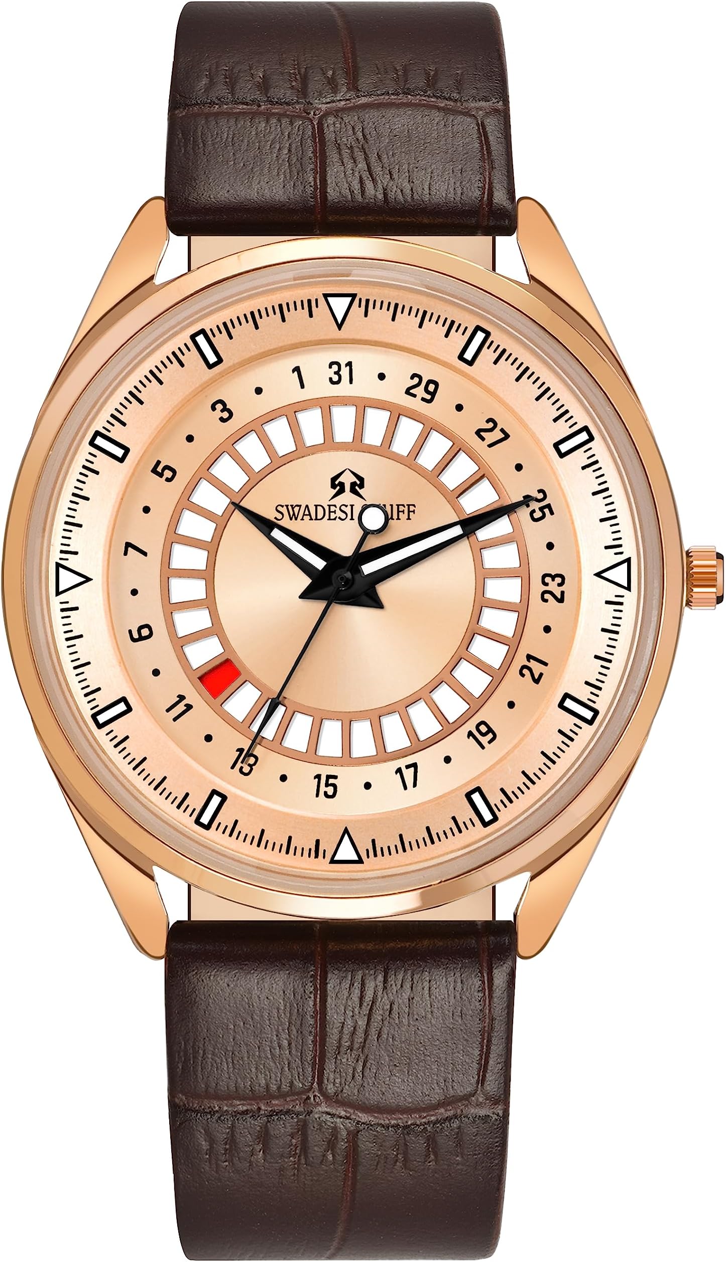 The Mariner II Uniq Date Dial Premium & Luxurious Genuine Leather Strap Analog Watch for Men