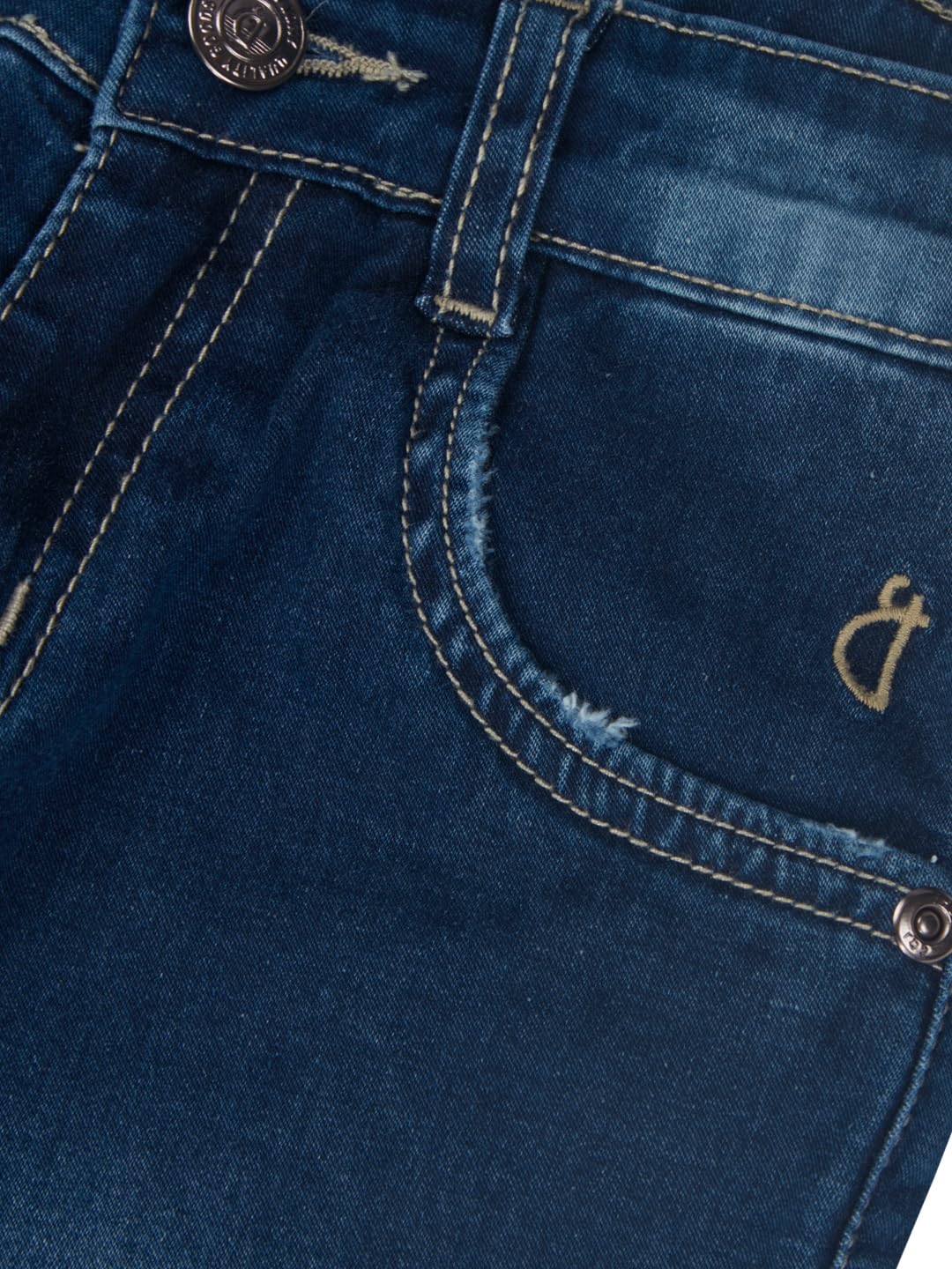 Gini and Jony Boys Blue Washed Denim Fixed Waist Jeans 12-18 Months - Image 3 thumbnail