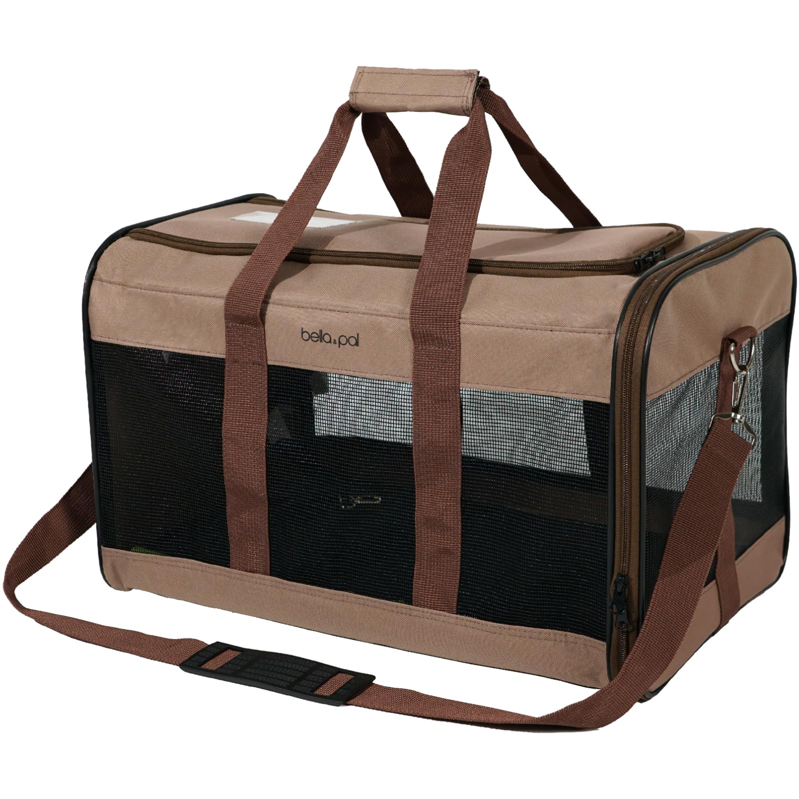 BELLA & PAL Katzentransportbox für Katzen und Welpen–Leichte faltabre Transporttasche Katze- Ausbruchsichere, Wasserdicht & Kratzfestem Netz, 42x28x28cm bis 7kg für Tierarzt/Auto/Flugzeug