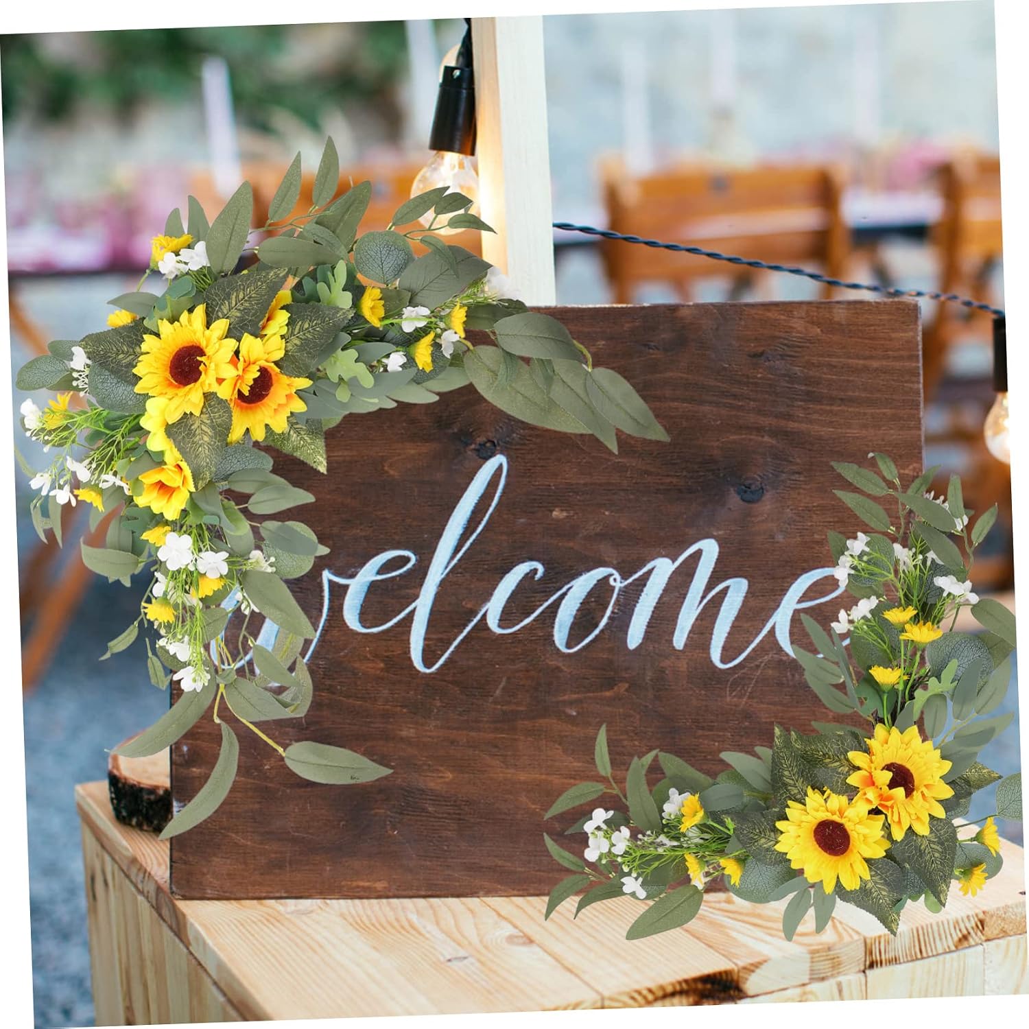 Zerodeko 2pcs Artificial Sunflower Decorations for Wedding and Birthday Lifelike Faux Floral Ornaments for Home and and Easy to Care for Enhance Romantic Atmosphere