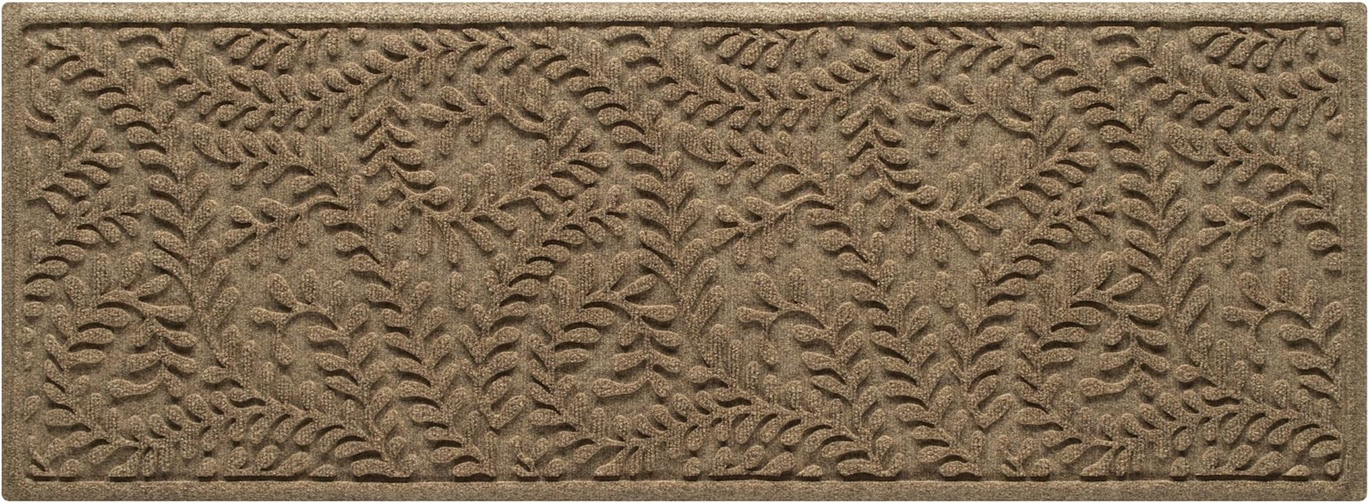 Boxwood Front Door Mat Indoor Outdoor Entrance, Absorbent All-Weather Doormat with Non-Slip Rubber Backing, Dirt & Moisture Trapper, Low Profile & Easy Clean, Made in USA, 22"x59" Camel