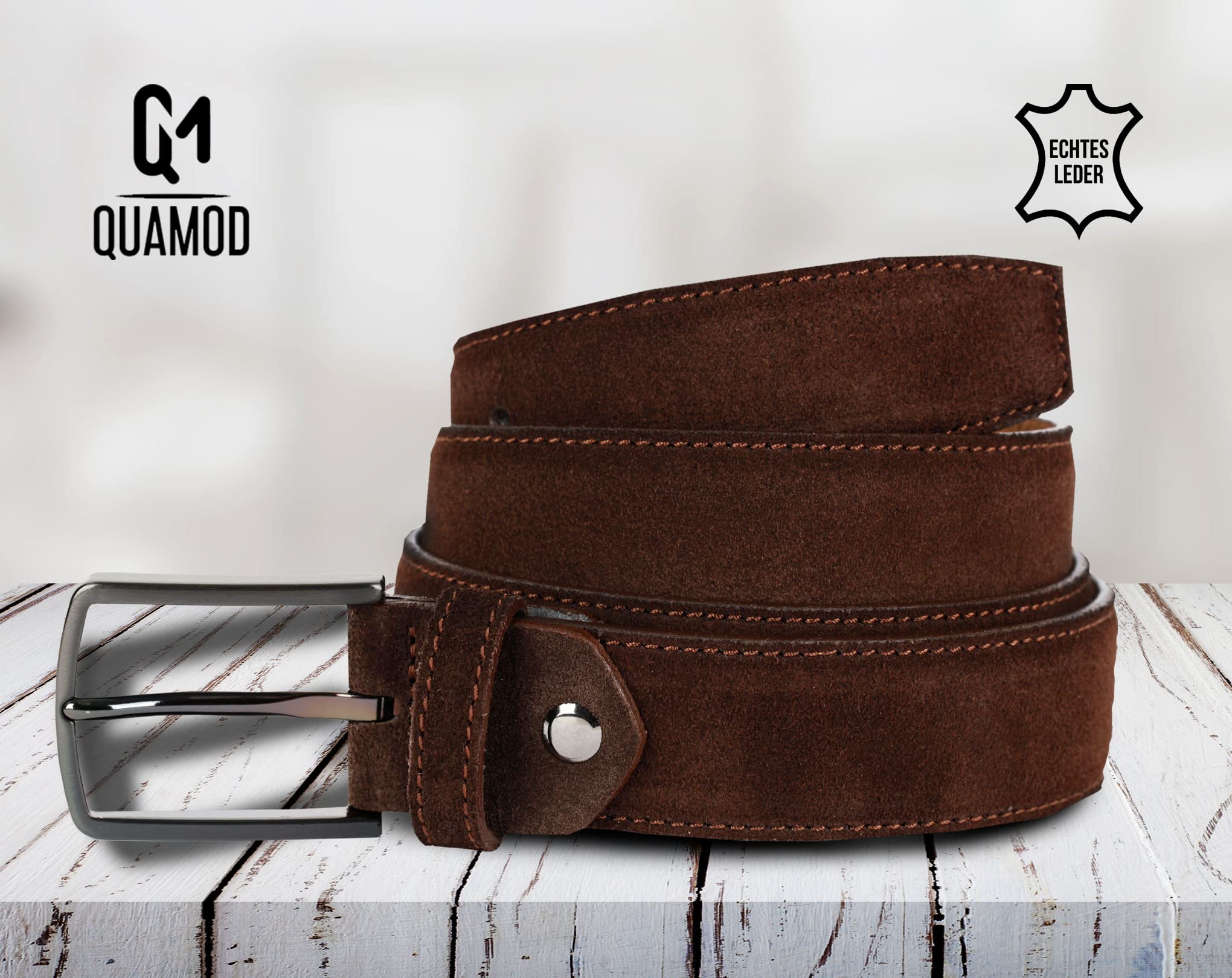 suede riem heren | 3,5cm-4cm (35mm-40mm) breed | Kwaliteitsriem met geschenkdoos | milieuvriendelijke en eerlijke productie