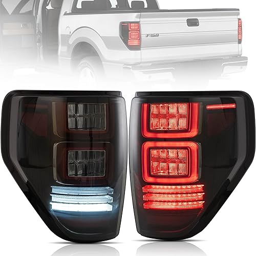 VLAND Conjunto de luces traseras para Ford F-150 2009-2014, conjunto de lámpara trasera con señal de giro, luces de marcha atrás, enchufar y usar,