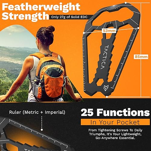 Miniatura 3 de TACTICA M.010 - Multiherramienta para tarjetas de crédito 25 en 1, compatible con la TSA Pocket EDC Gadget - Ideal para hombre