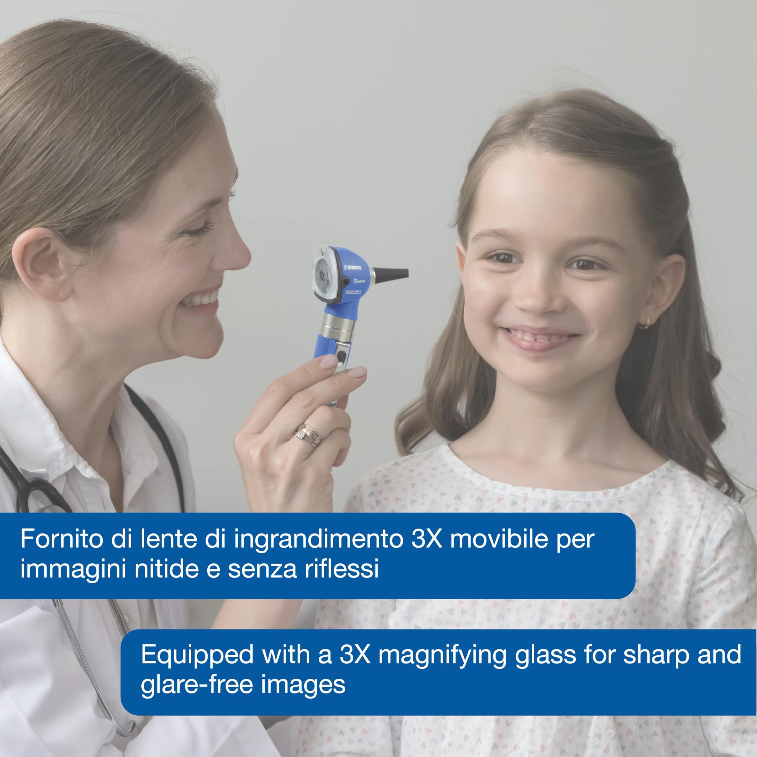 Sigma 31523 F.o. Otoscope, 2,5 V, sacoche, Bleu