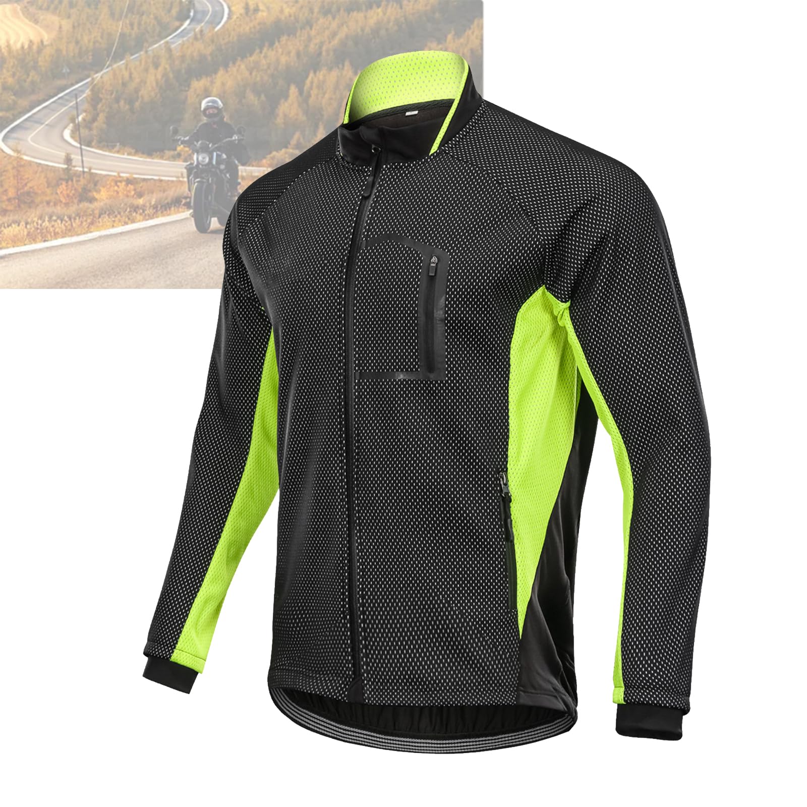 Chaqueta de Ciclismo de Invierno para Hombre Abrigo Softshell Térmico Transpirable Impermeable con Bolsillos para Escalada y Senderismo,Green-3XL