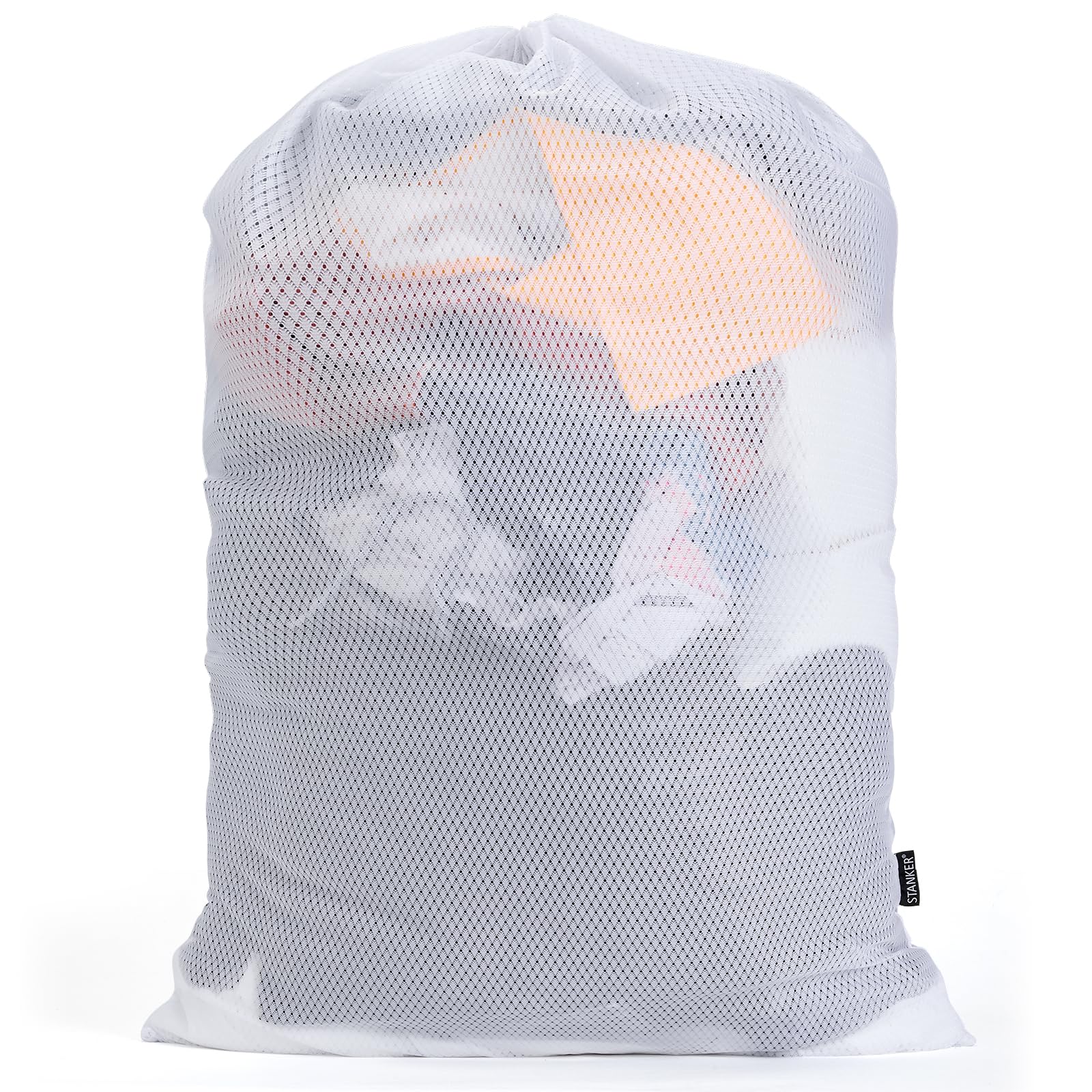 1Pack XL Heavy Duty Mesh Laundry Bag Machine Washable Large Dirty Clothes Organizer with Drawstring Fits Laundry Baskets