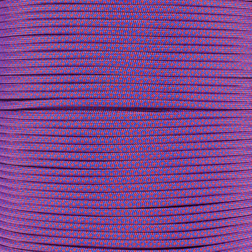 Paracord Planet 10 Foot Hanks of 550 Type III 7 Strand Paracord (Royal Blue w/Red Diamonds 10 Feet)