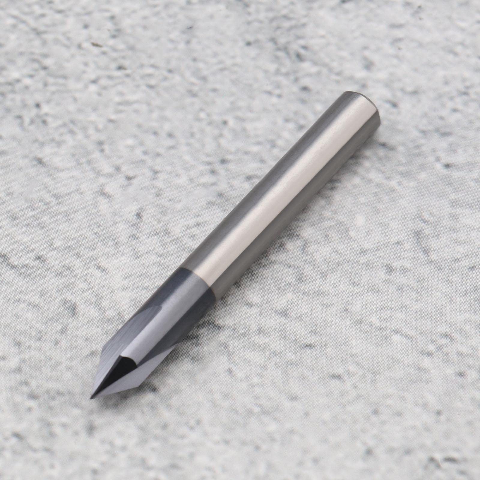The Lord of the Tools Fraise en Bout de Chanfrein 3 Flûtes 60 Degrés 6mm Tige TiAlN Revêtu de Carbure de Tungstène Solide Fraise à Rainure en V pour Sculpture de Rainure V CNC Signes de Lettrage Fin