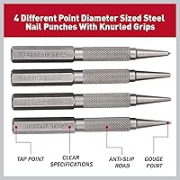 Vista 5 de HORUSDY Juego de punzón y punzón central de 4 piezas