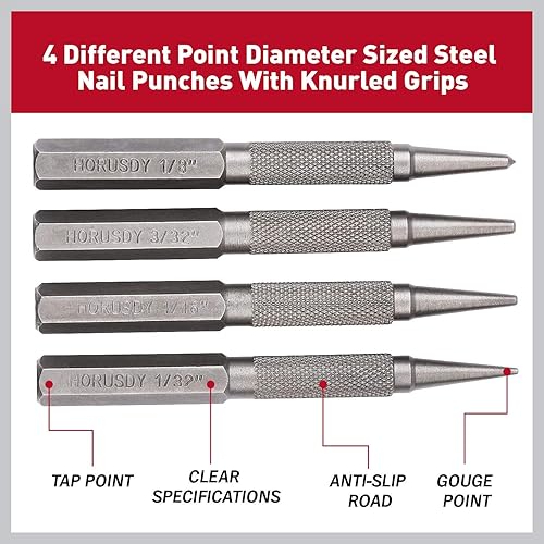 Miniatura 5 de HORUSDY Juego de punzón y punzón central de 4 piezas