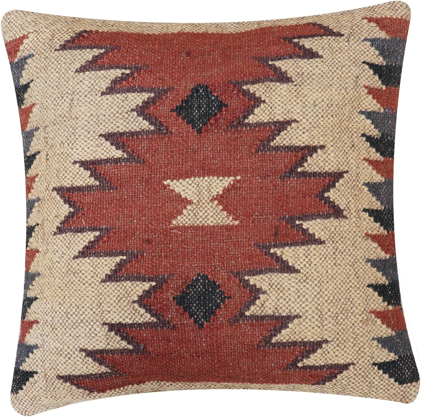 ndian Jute Pillow Cover Handwoven Rug Cushion Cover Kilim Pillow Case 18x18 Inches Boho Home Decor Vintage Cushion Case Oriental Cushion Cover Decorative Throw Pillows