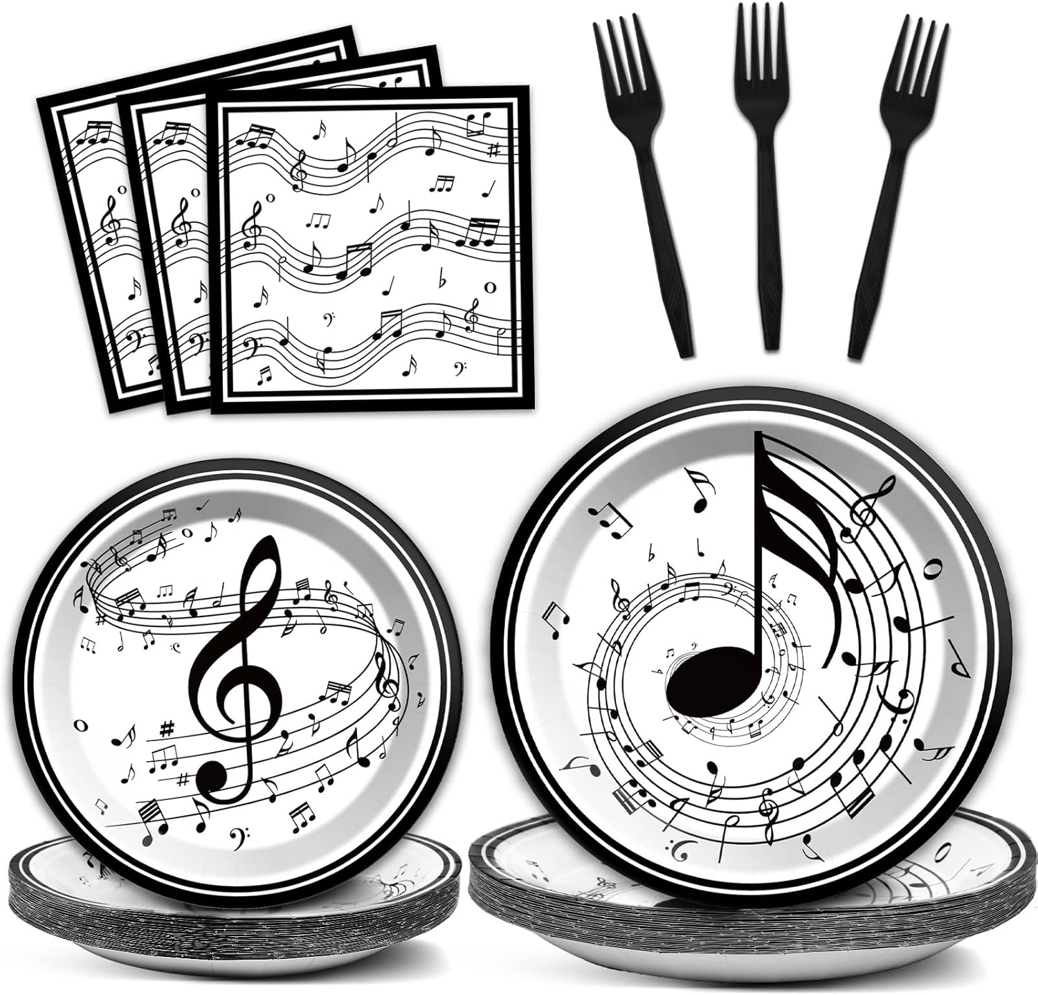 Musical Note Plates Napkins Music Themed Party Tableware