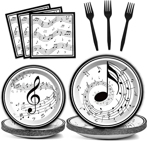 Platos de notas musicales, servilletas para fiestas temáticas musicales, vajilla de notas musicales, platos de papel desechables para bodas, baby