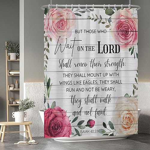 Miniatura 62 de Baocicoo - Cortina de ducha de abeja de miel, diseño de abeja de caricaturas, pista voladora, rústica, floral, para baño, decoración de bañera