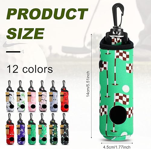 Miniatura 2 de Jerify 12 piezas de soporte para pelotas de golf, bolsa de transporte suave con soporte para camiseta, llavero, gancho para cinturón, accesorios de