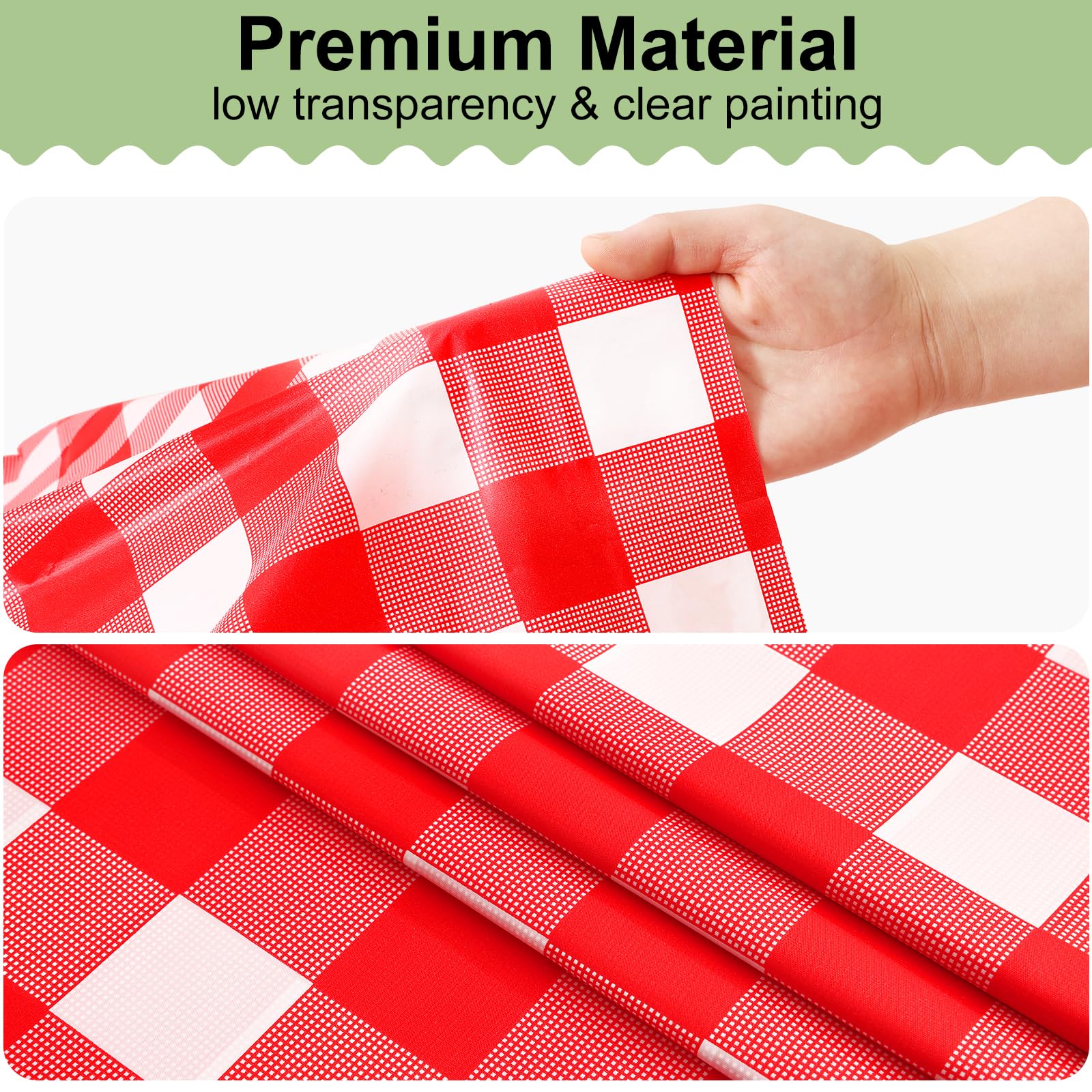 misaya 4 Packs Buffalo Disposable Table Cloth, 54 x 108 Inch Waterproof Plastic Tablecloth, Rectangle Red and White Checkered Table Covers for Picnic, Birthday, Party