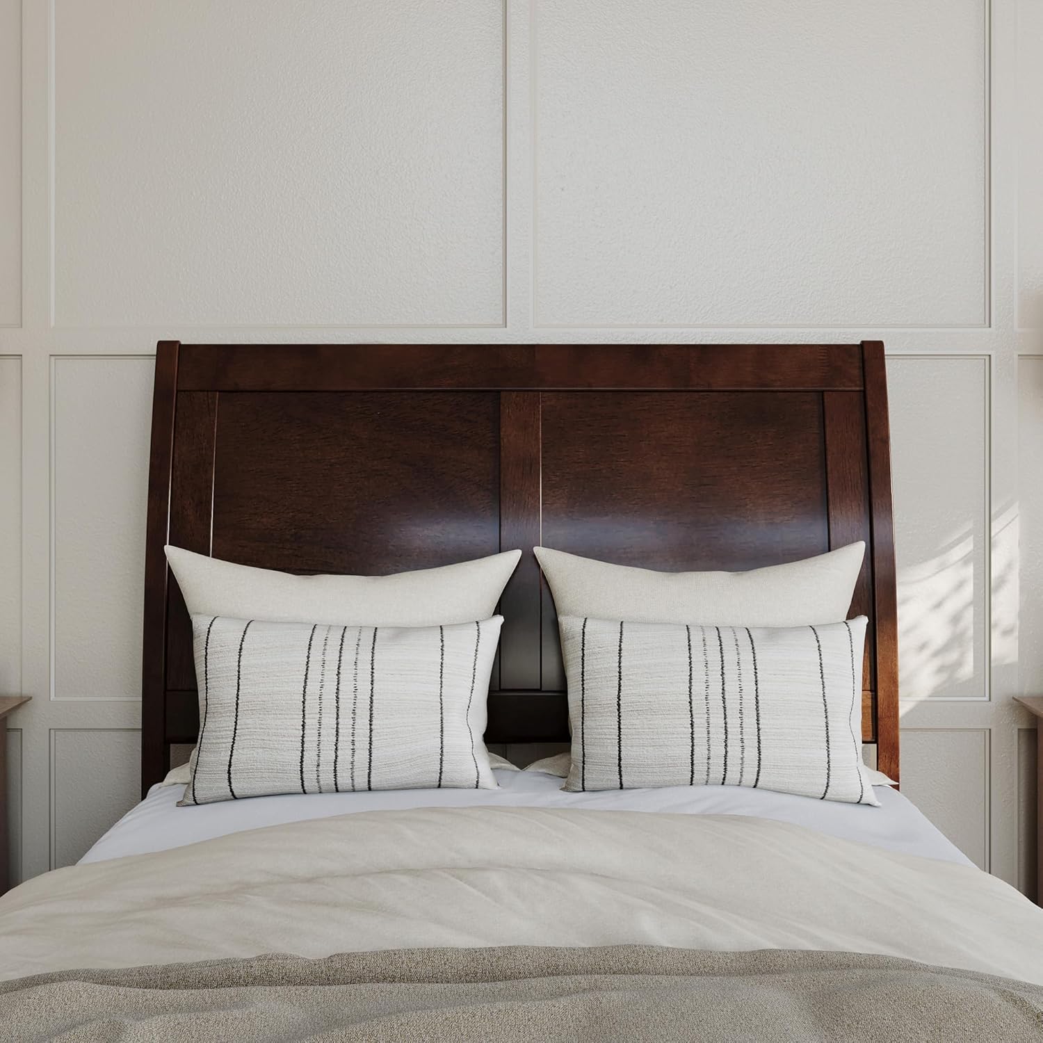 AFI Portland Twin XL Size Bed with Matching Footboard in Walnut