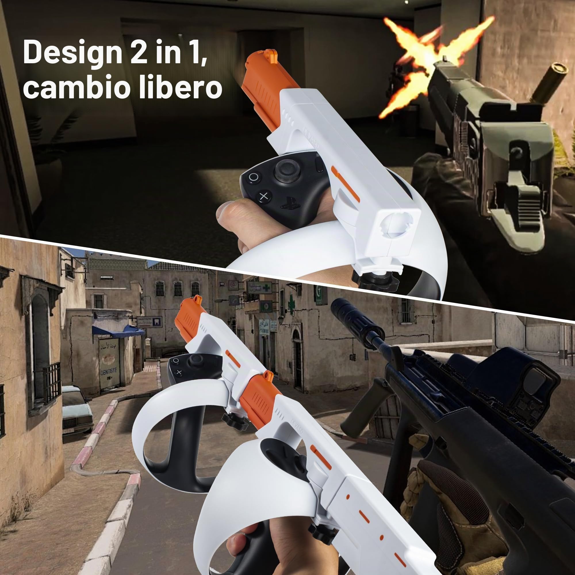 Supporto magnetico per controller modello pistola/mitragliatrice VR per PSVR2, supporto rapido per impugnatura per fucile per gioco di tiro accessori PlayStation VR2