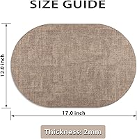 Vista 6 de Placemats Set of 6 Non Slip, Heat Resistant Oval Faux Leather Place mats Double Layer, Waterproof Table Mats Easy to Clean for Kitchen Dining Room