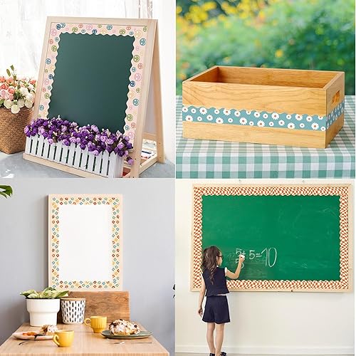 Miniatura 6 de Tablero de anuncios bohemio de 89.6 pies, diseño de los años 70, decoración retro para tablón de anuncios para aula, escuela, oficina, decoración de