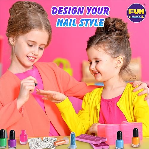 Miniatura 3 de FunKidz - Arte de uñas de unicornio de juguete para niñas de 7 a 12 años, tamaño 17.91 pulgadas de ancho x 12.4 L, kit de esmalte de uñas pelable