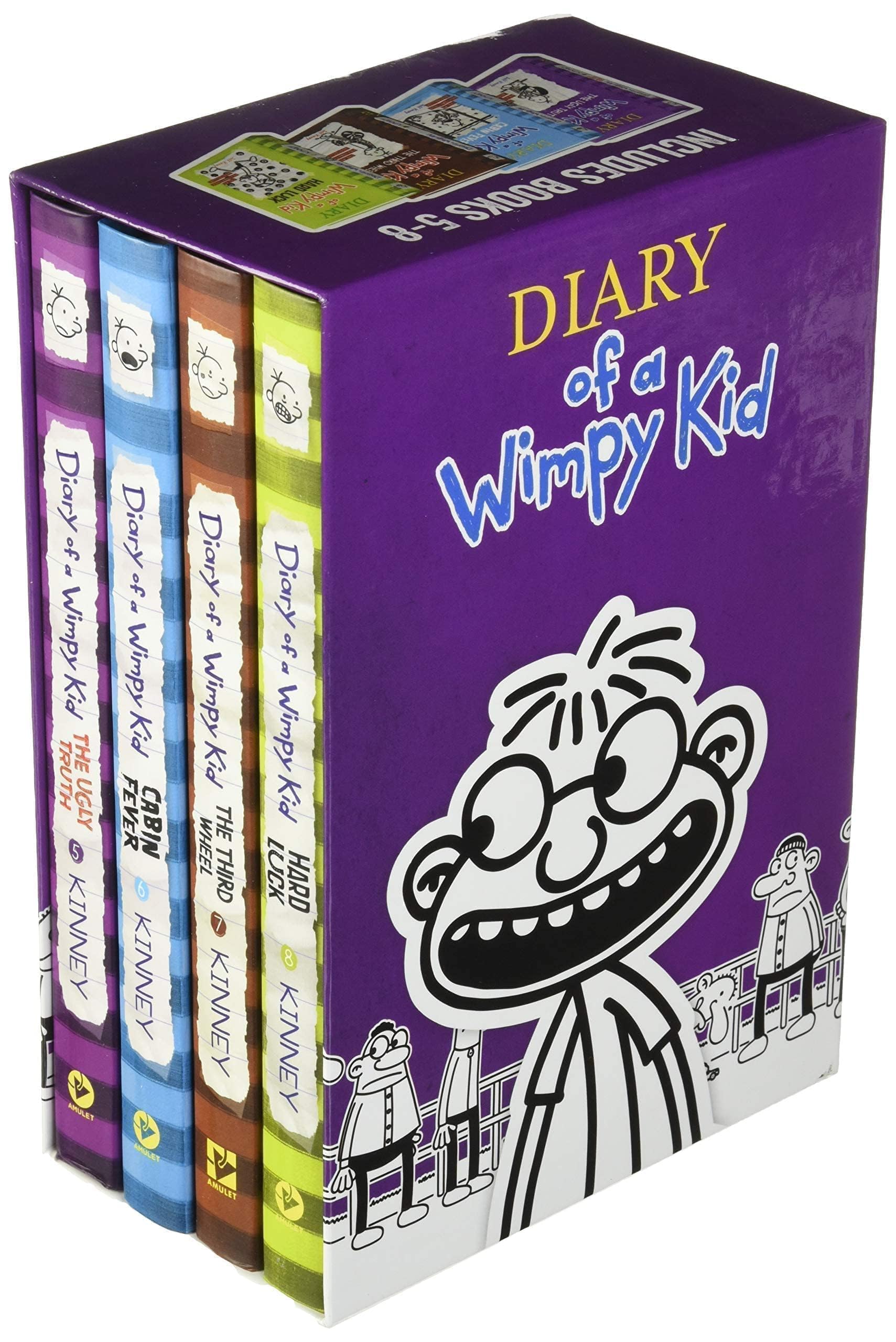 Diary of a Wimpy Kid Box of Books 5-8 Hardcover Gift Set: Ugly Truth, Cabin Fever, The Third Wheel, Hard Luck