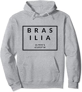 Brazil Capital Coordinates - Brasilia Pullover Hoodie