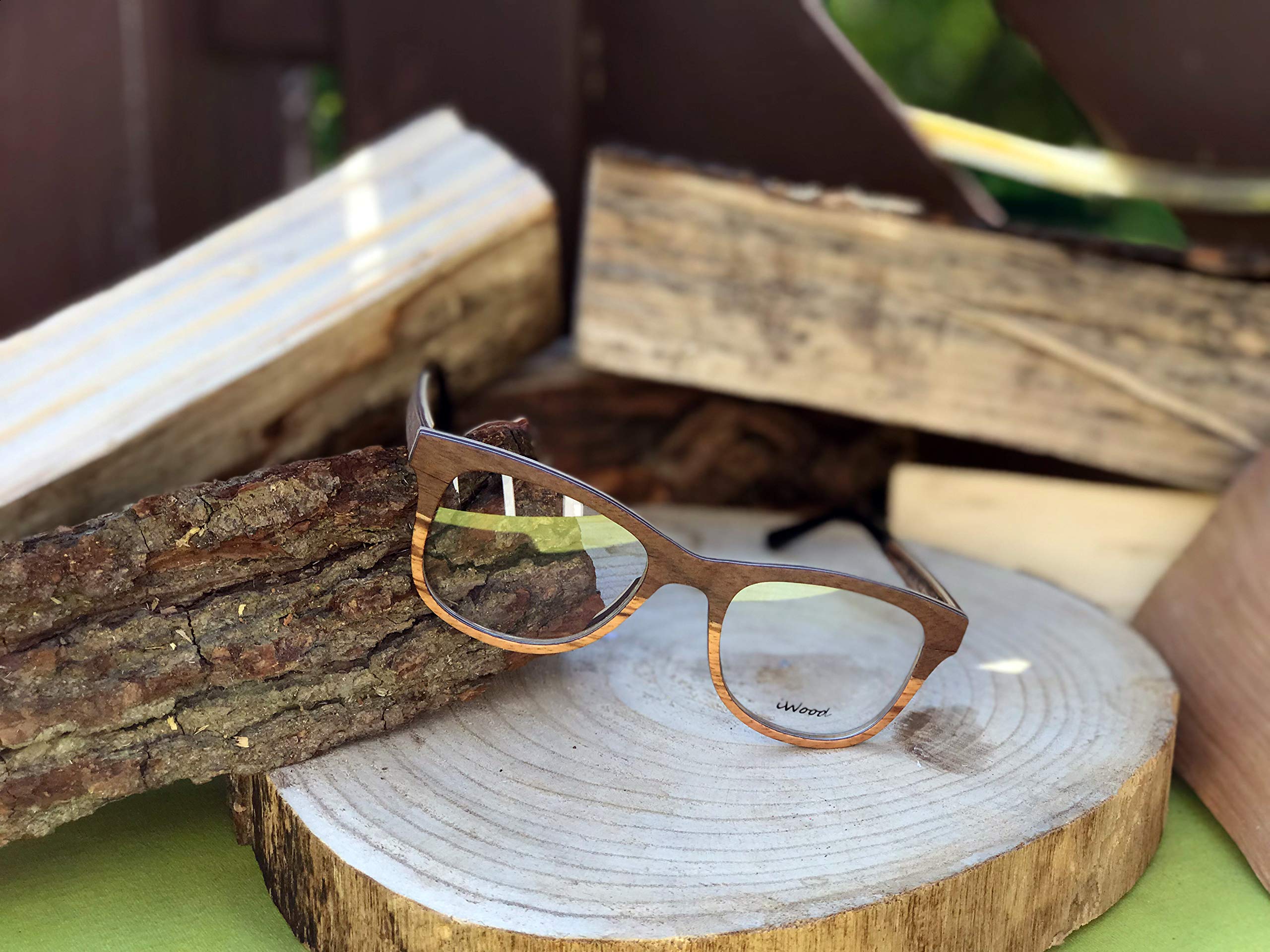 iWood Sonnenbrille aus Holz Modell 05 Nussbaum & Birke für Damen & Herren | Echtholz, Echtholzbrille, UV400 = 100% UV-Schutz, Brillenmanufaktur aus Deutschland