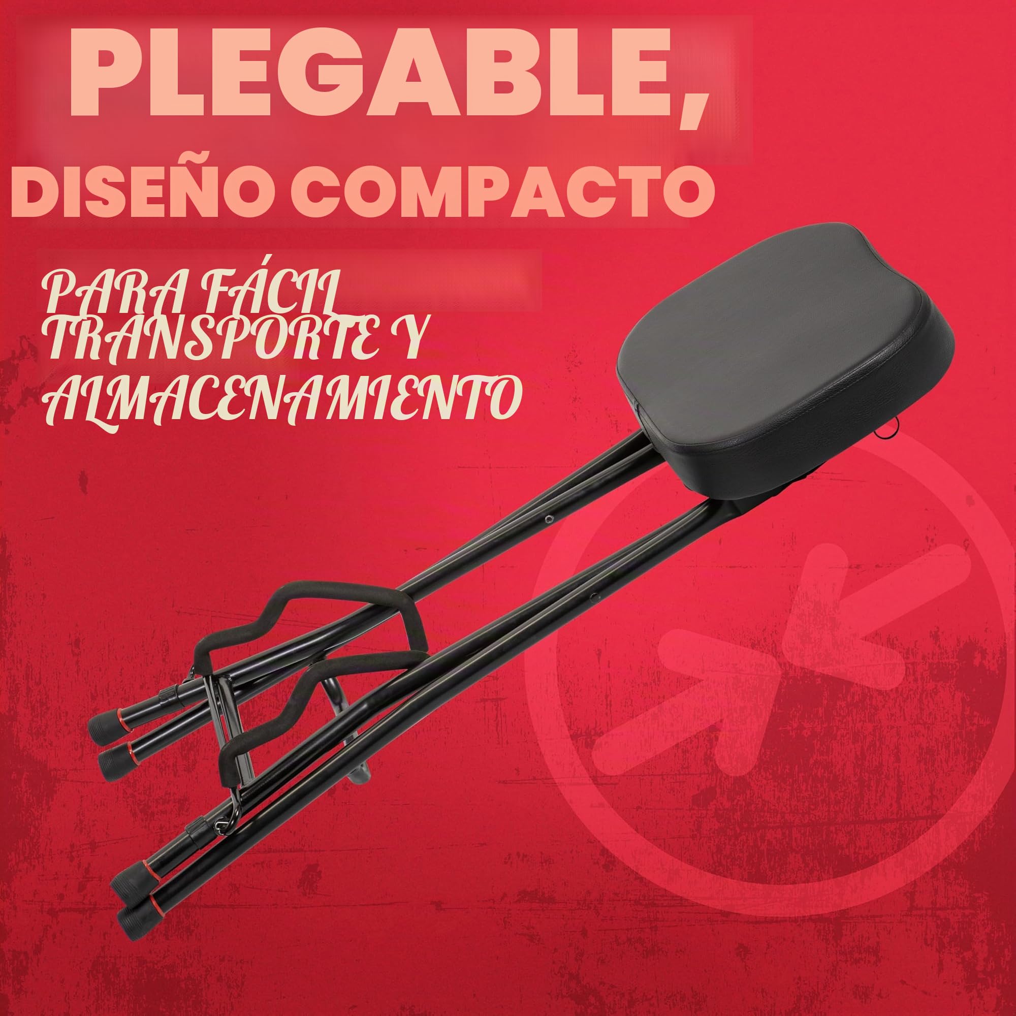 Gator Frameworks Taburete Plegable para Guitarra con Asiento Acolchado y Soporte Trasero para Guitarra; (GFW-GTRSTOOL)