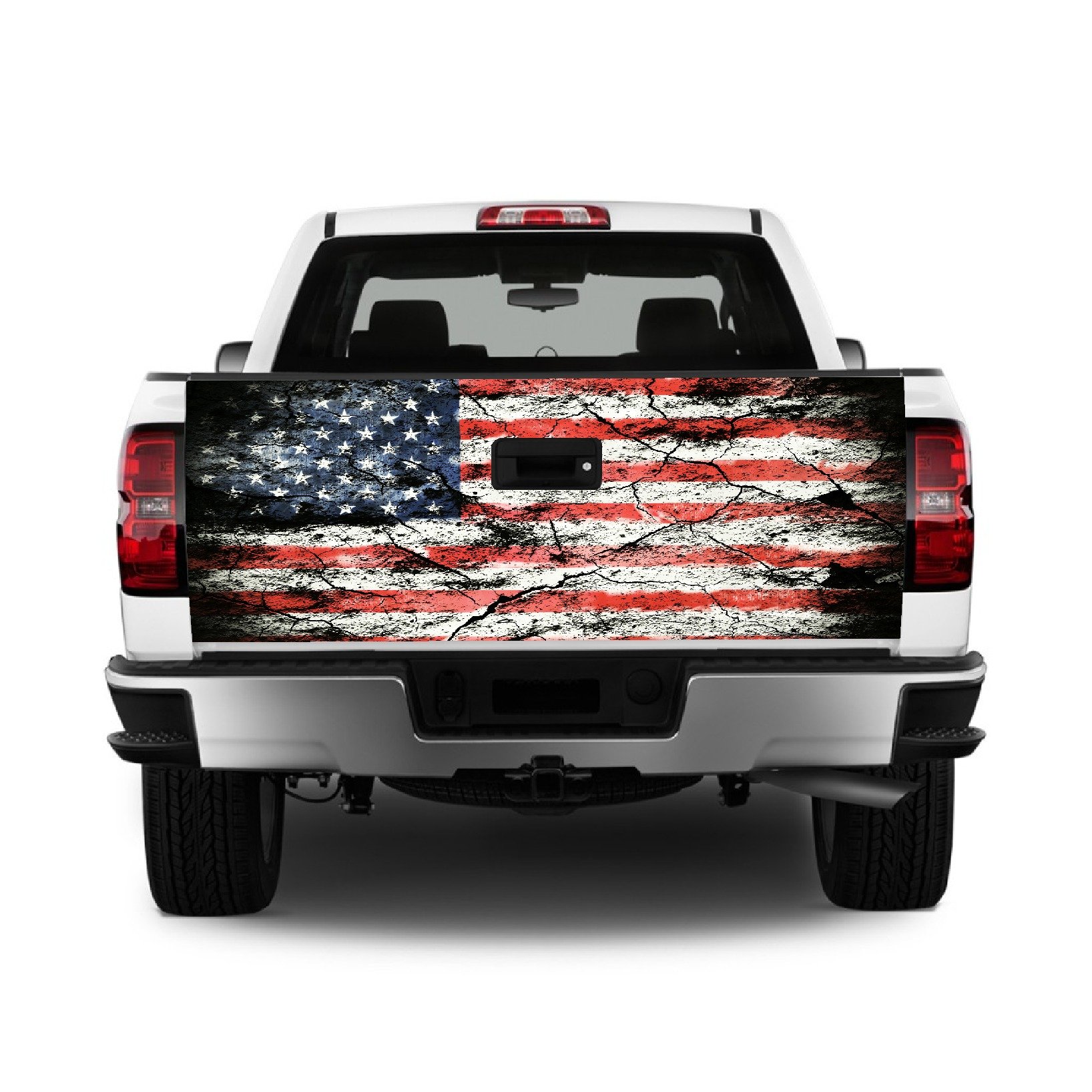 T326 American Flag Distressed Tailgate Wrap