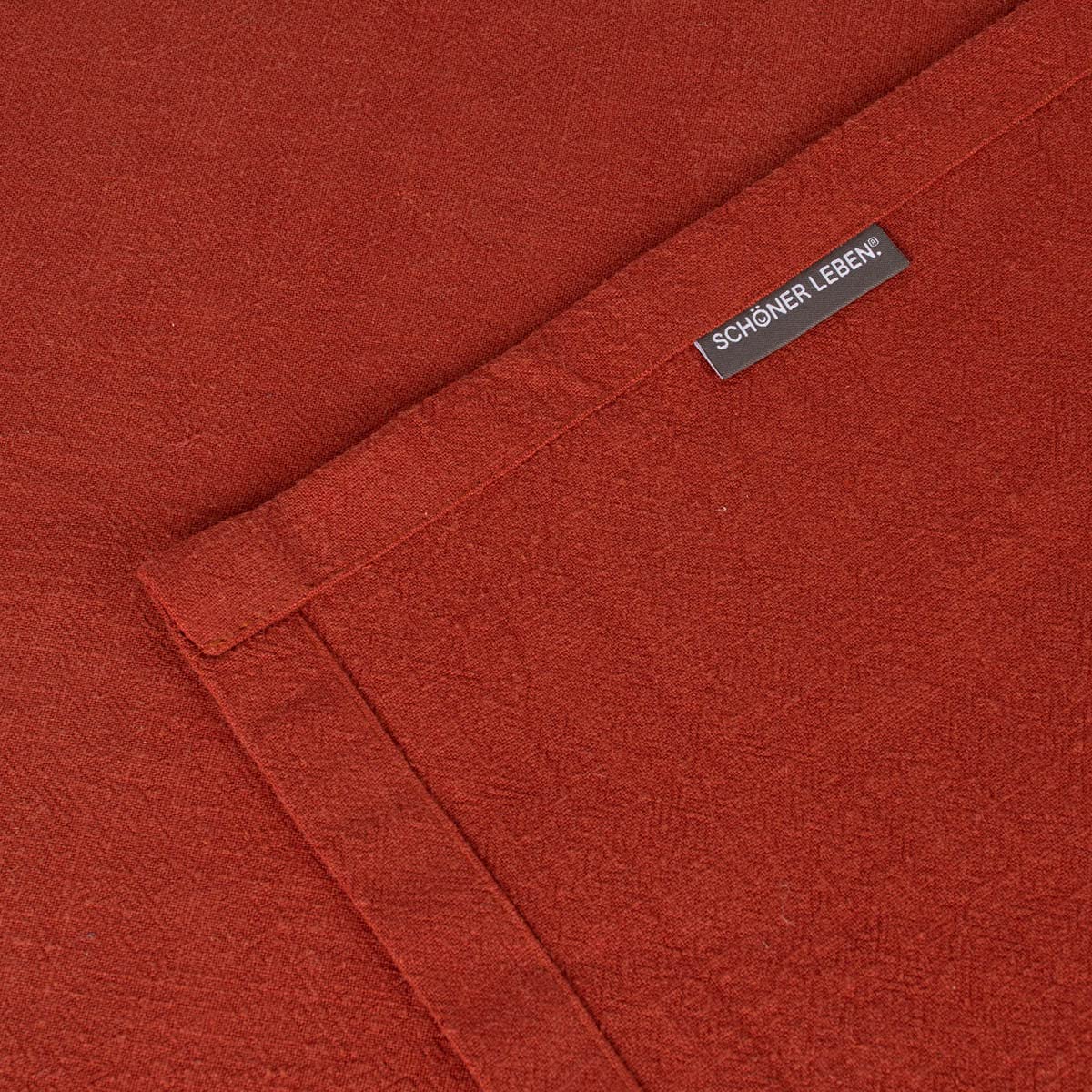 SCHÖNER LEBEN. Nappe Bio Ramie aspect lin uni rouille Différentes tailles Nappe Taille : 100 x 100 cm