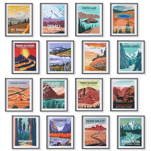 Gersoniel 16 Pieces Vintage National Park Art Posters Vintage Style