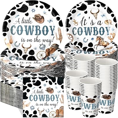 A Little Cowboy On The Way Tableware/Cake Decorations!